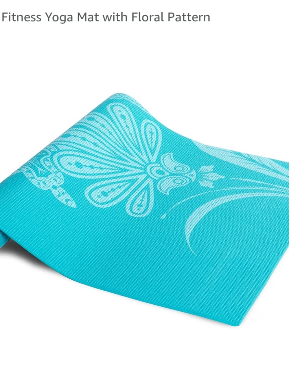 Turquoise Floral Yoga Mat for Women